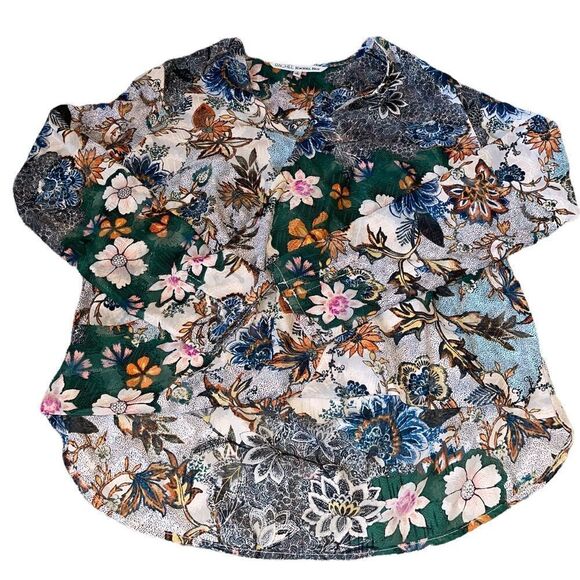 Rachel Rachel Roy Faux Wrap Floral Print Wonderlust Blouse - Picture 6 of 11